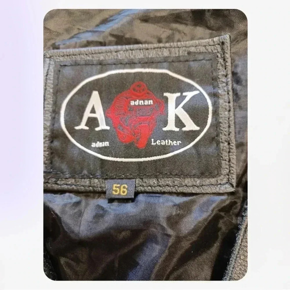 Adnan Black  Leather Motorcycle Vest Size 56 - Picture 11 of 11